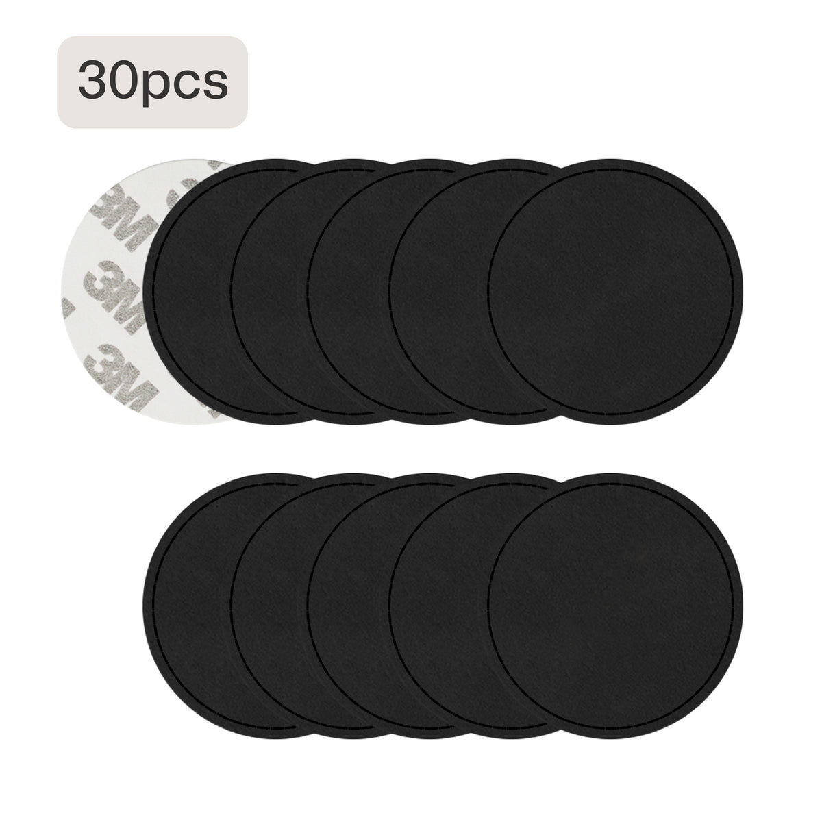 Blank Circular PU Leather Labels / Tags (30pcs)