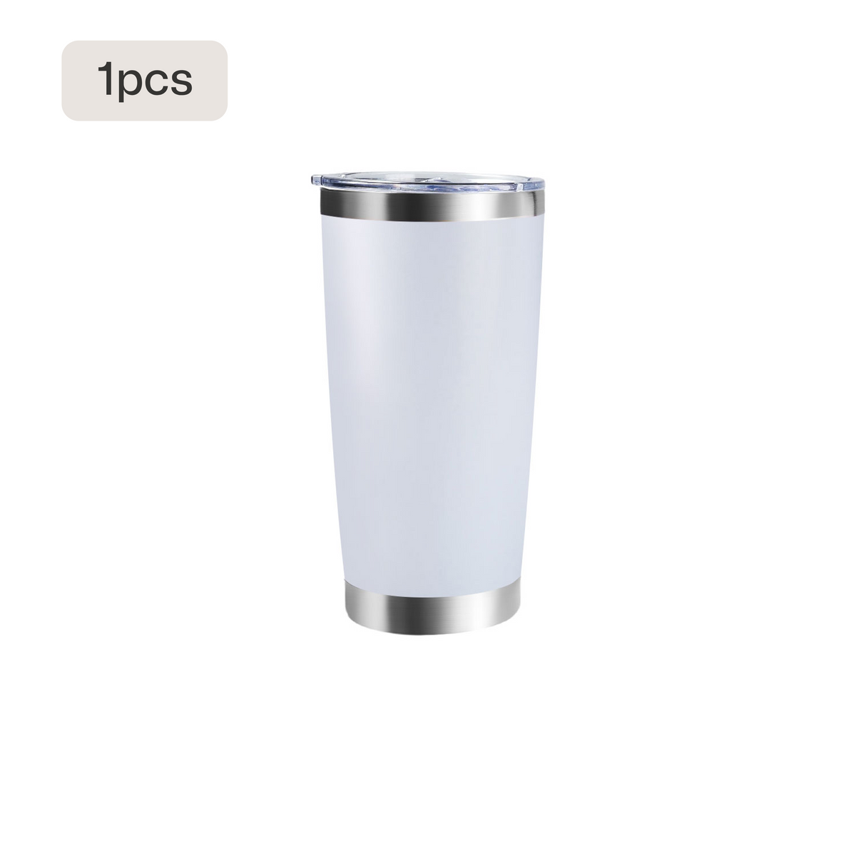Vaso de acero inoxidable recubierto con tapa (1 ud / 2 uds)