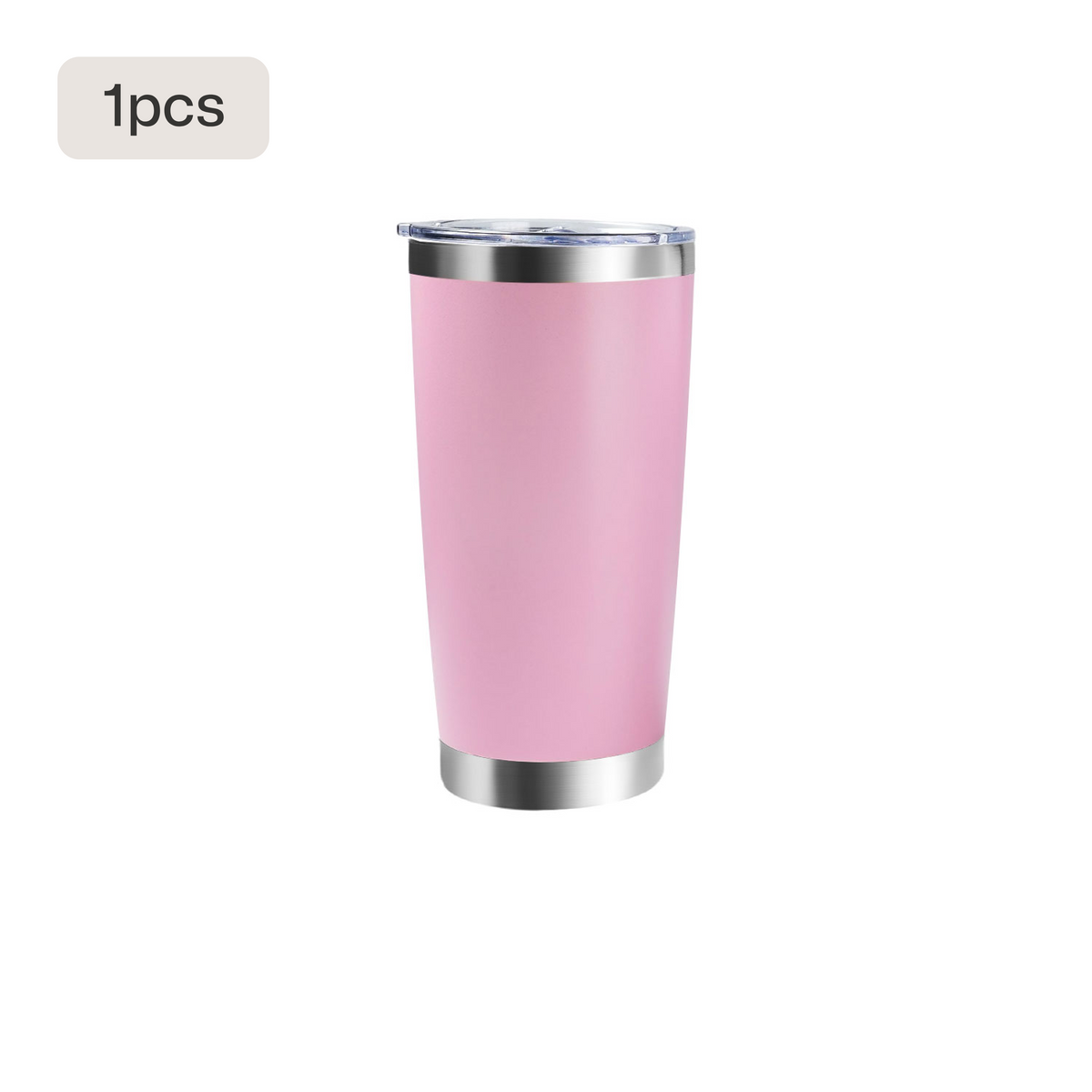 Vaso de acero inoxidable recubierto con tapa (1 ud / 2 uds)