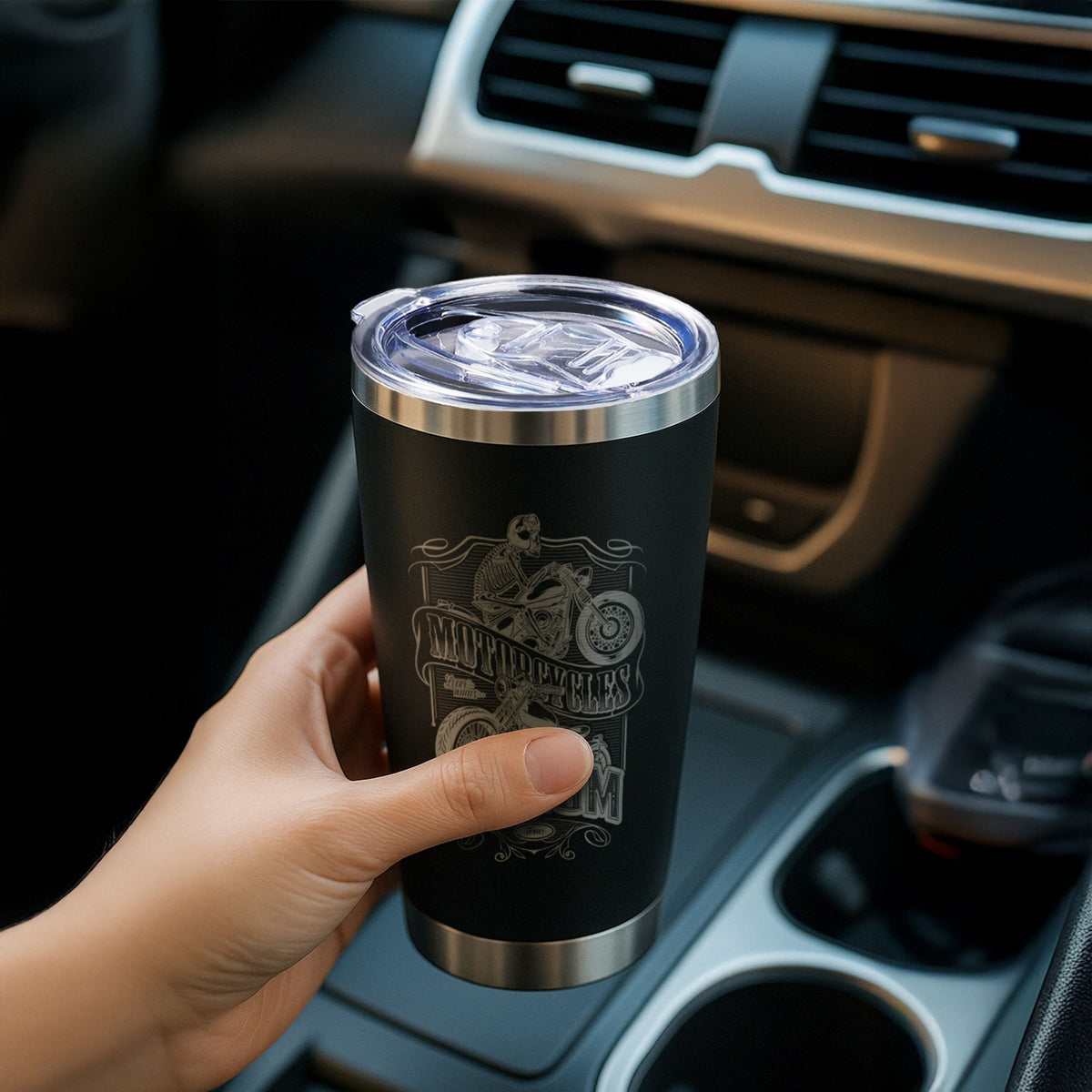 Vaso de acero inoxidable recubierto con tapa (1 ud / 2 uds)