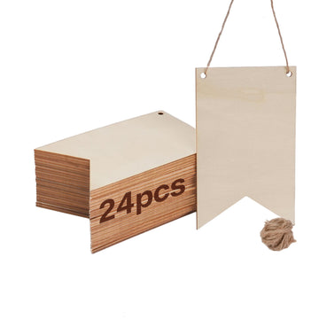 Blank Wood Pennant Signs (24pcs / 48pcs)