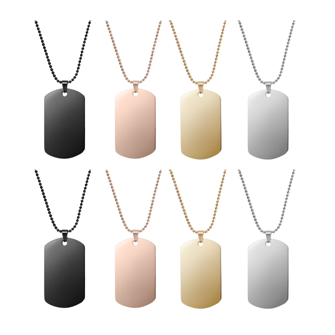 Collar con colgante de ejército de acero inoxidable / Placa de identificación (8 unidades)