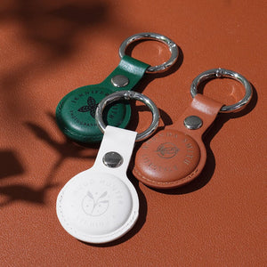 DIY Leather Anti-Lost Case for AirTag (2 Pcs) Green/Brown/White