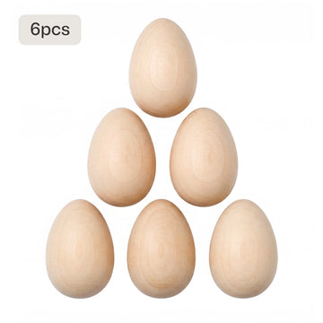 Huevos de Pascua de madera (6 unidades)