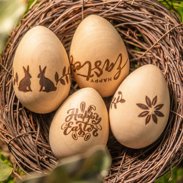 Huevos de Pascua de madera (6 unidades)