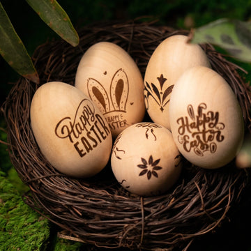 Huevos de Pascua de madera (6 unidades)