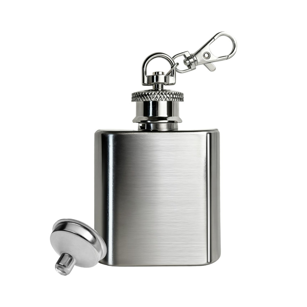 Petaca mini de acero inoxidable con embudo, llavero con petaca de bolsillo (1 oz)
