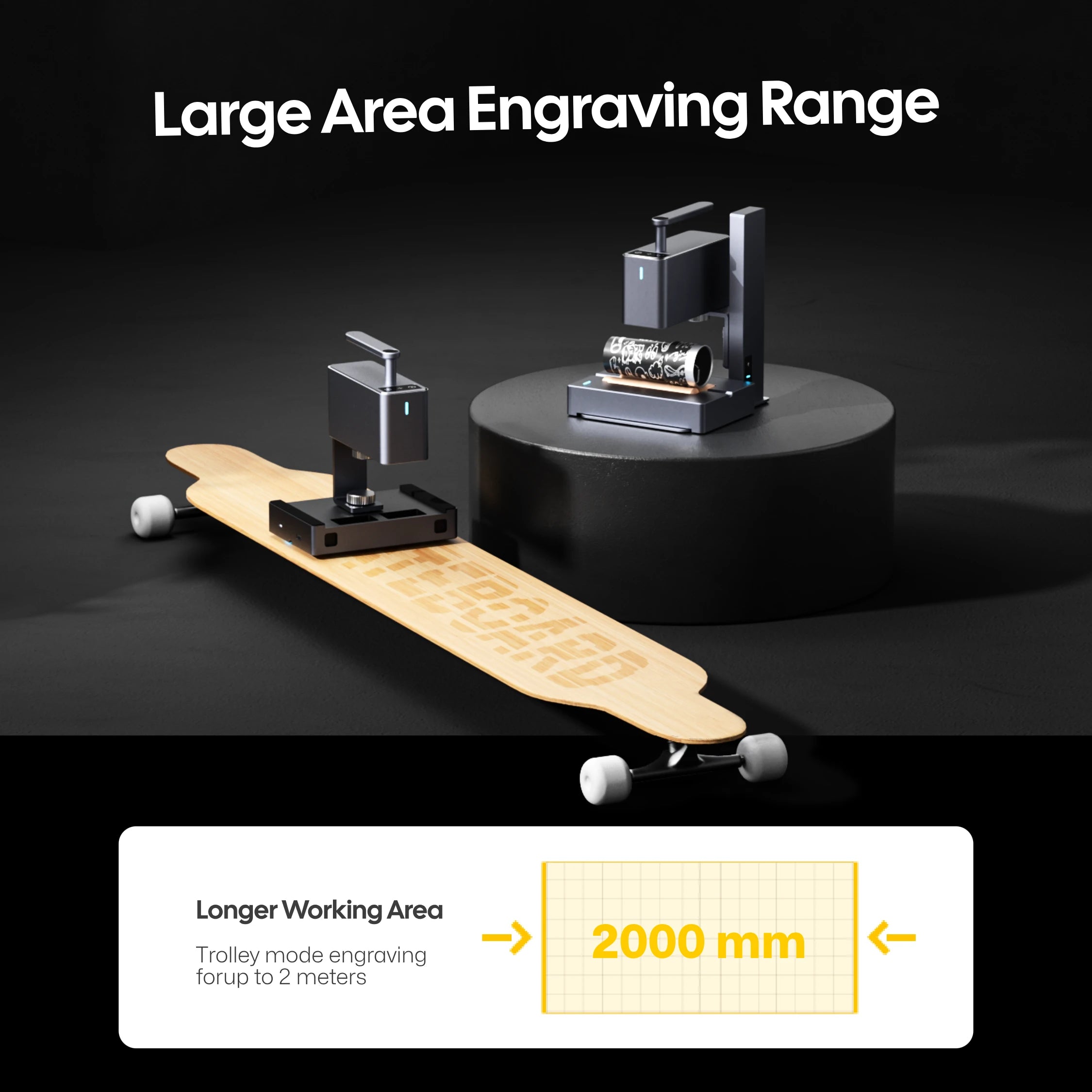 LaserPecker accessorie Versatile Electric Roller Large Area Engraving Range