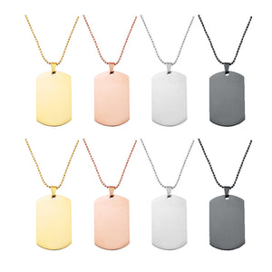 Titanium Steel Military Dog Tag Pendant