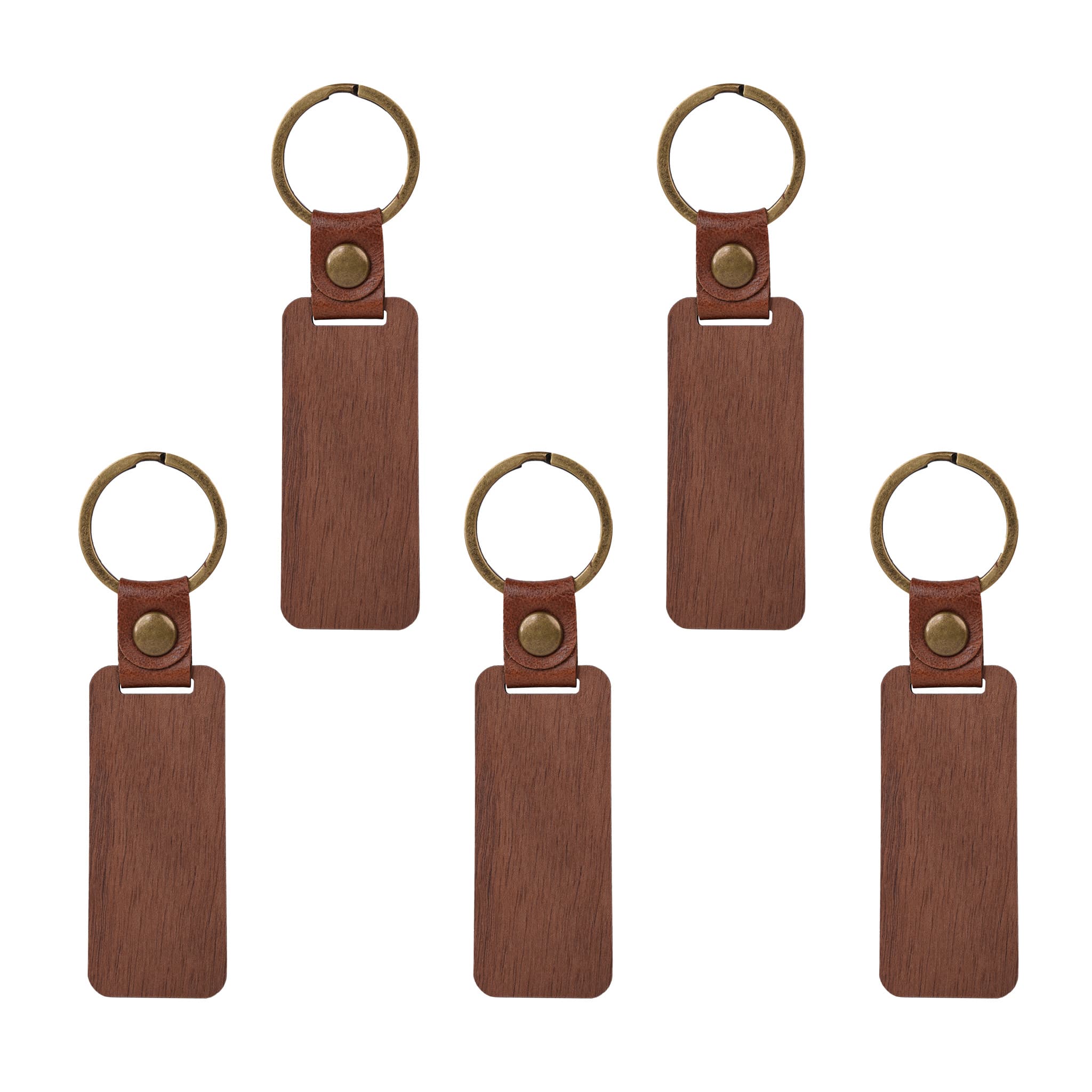 Walnut Rectangular Keychain (5 Pcs) | Engraving Materials