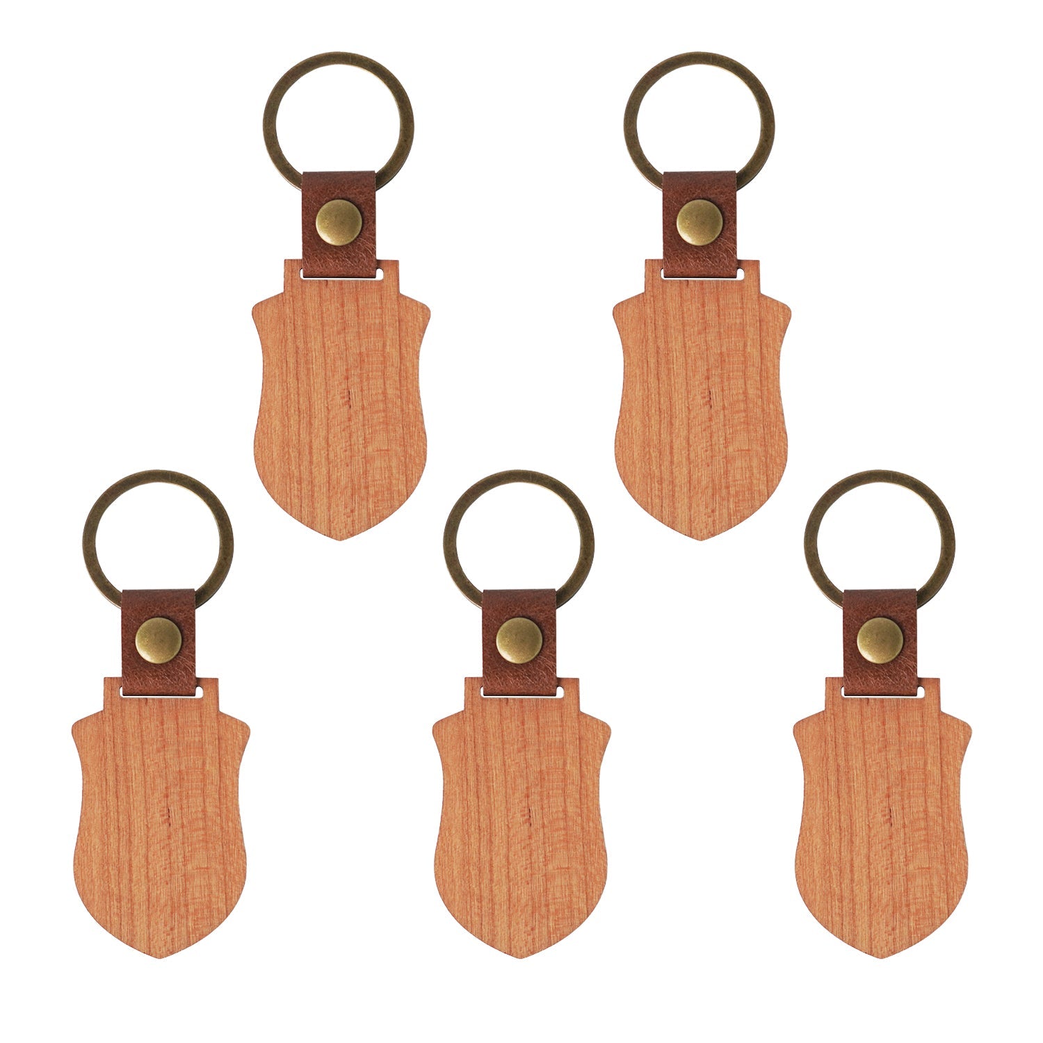 Wooden Shield Keychain Blanks