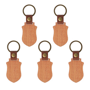 Wooden Shield Keychain Blanks