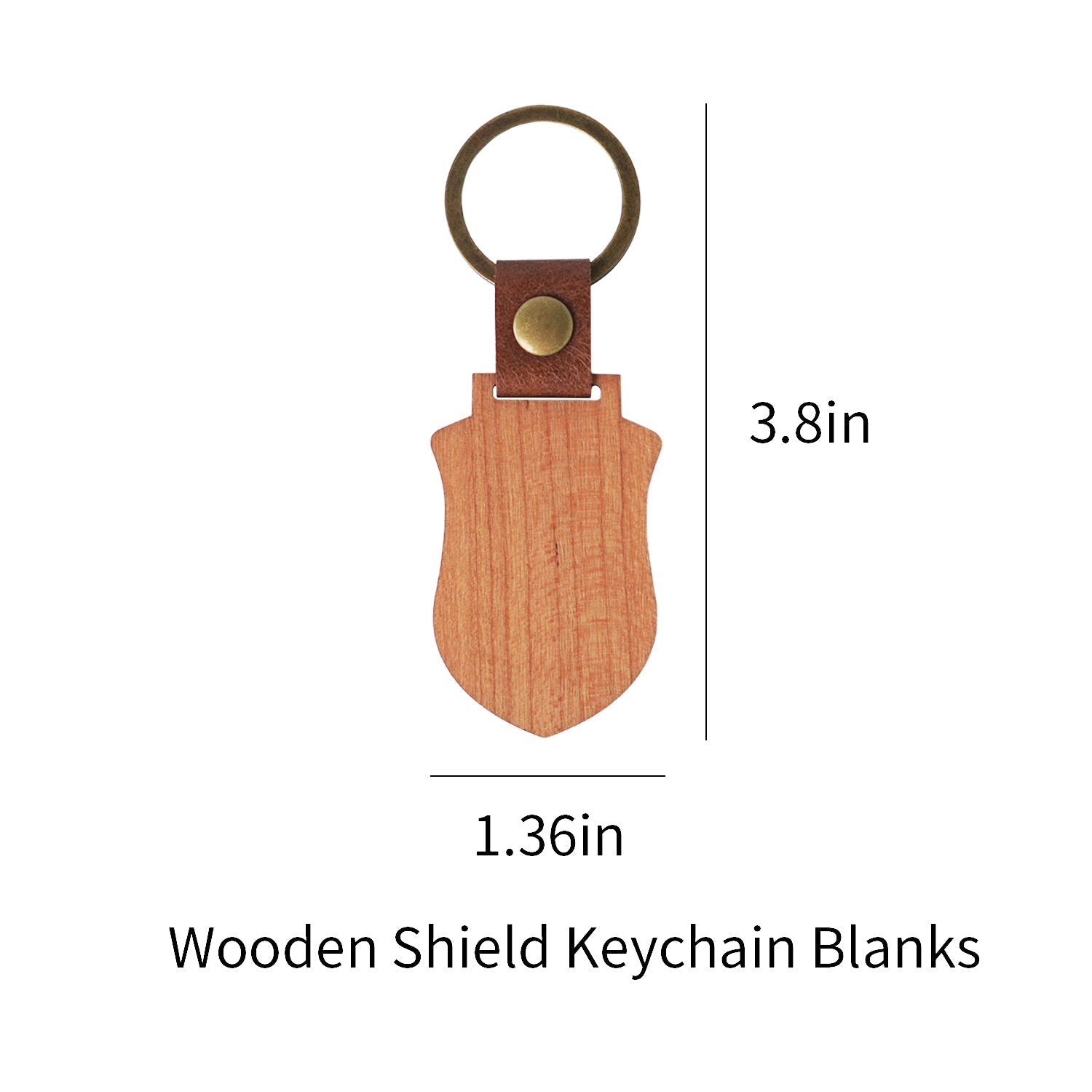 Wooden Shield Keychain Blanks Size