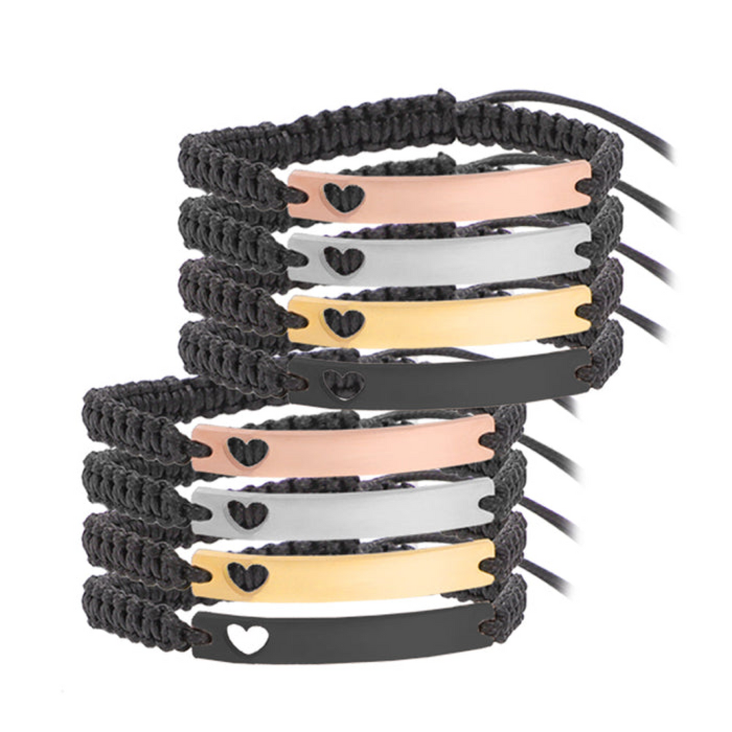 Pulsera trenzada de acero inoxidable (8 unidades)