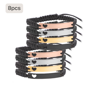 Braided Stainless Steel Bracelet (8pcs)