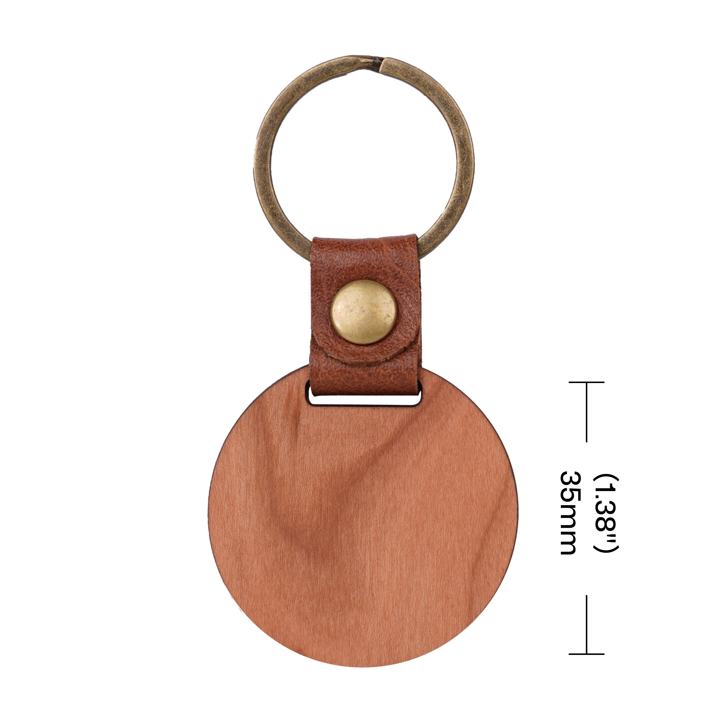 DIY Cherry Wood Circular Keychain (10pcs / 20pcs)