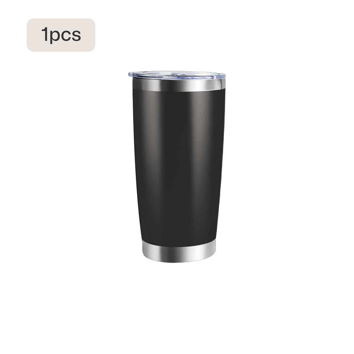 Vaso de acero inoxidable recubierto con tapa (1 ud / 2 uds)