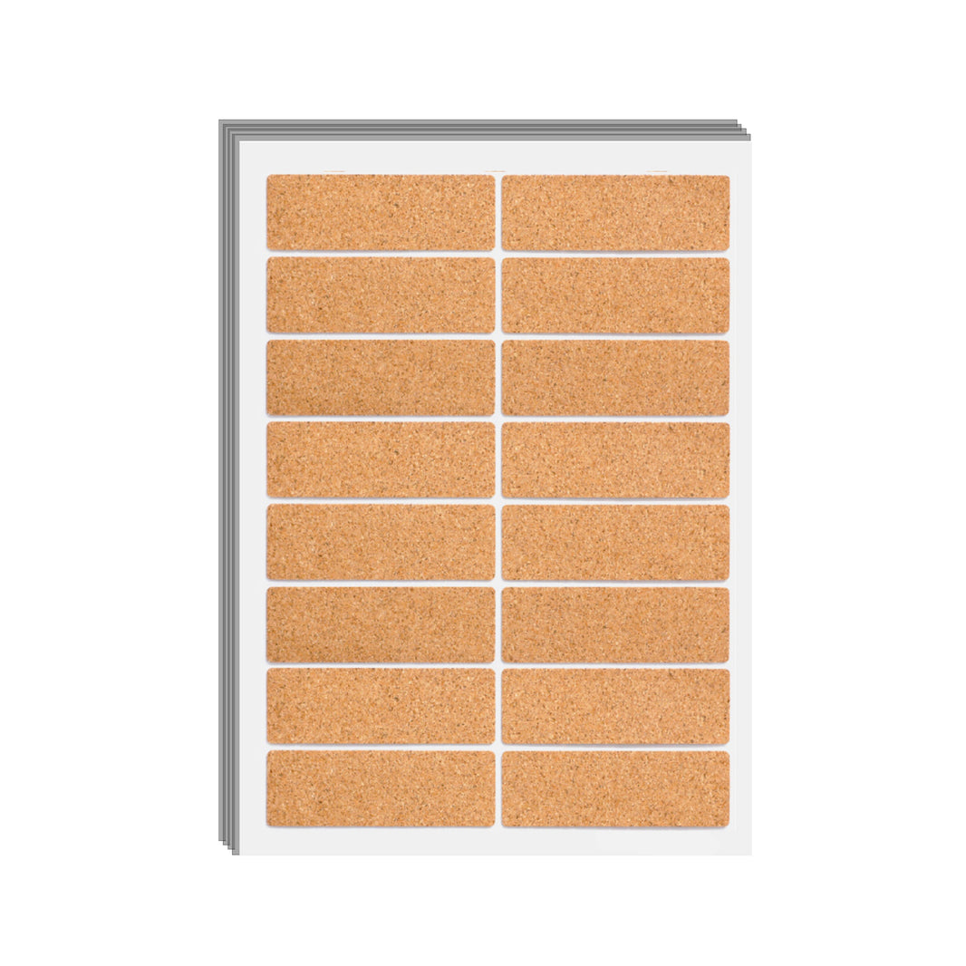 Pegatinas de etiquetas de corcho rectangulares (160 unidades)