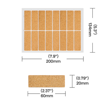 Rectangular Corkwood Label Stickers (160pcs)