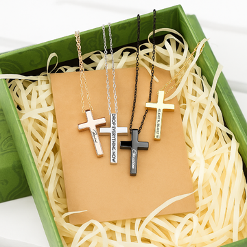 Stainless Steel Cross Pendant Necklace (8 pcs)