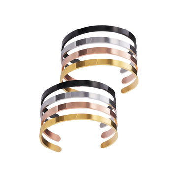 Pulseras de puño de acero inoxidable (8 piezas)