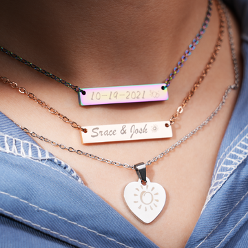 Stainless Steel Horizontal Bar Necklace (10pcs)