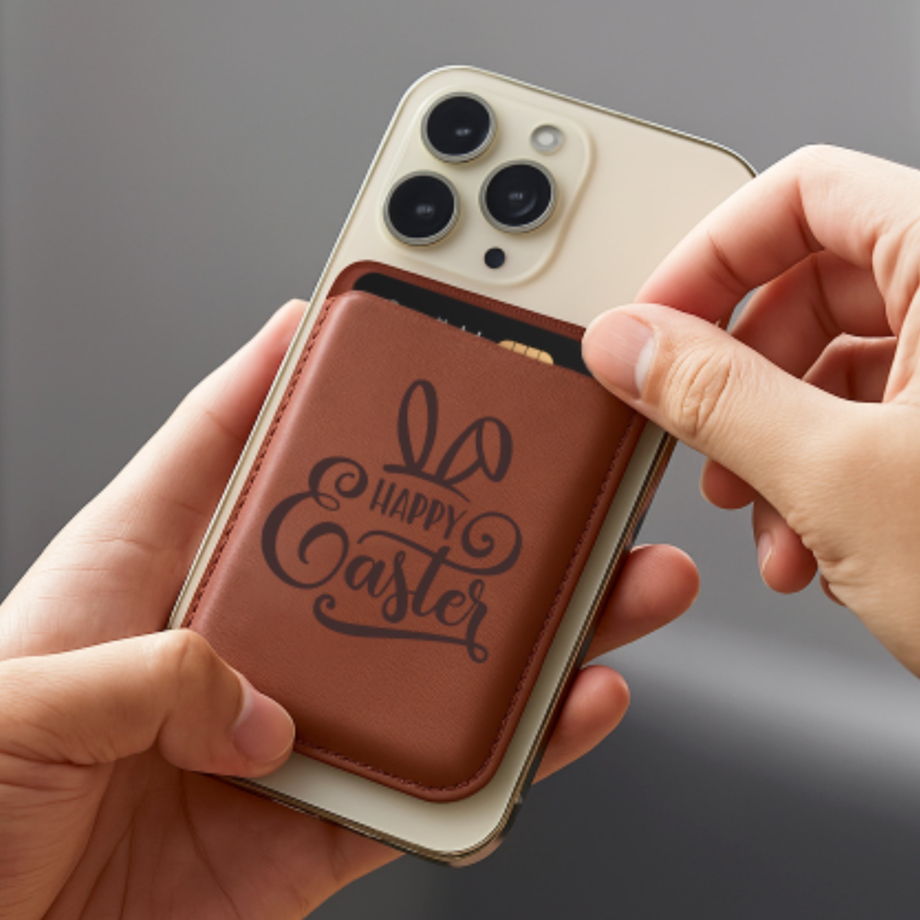 Magnetic Leather Card Holder for iPhone (2pcs)