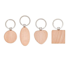Random Blank Wooden Keychain (20pcs)