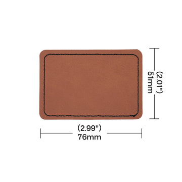 Etiquetas/Identificadores rectangulares de cuero sintético en blanco (30 unidades)