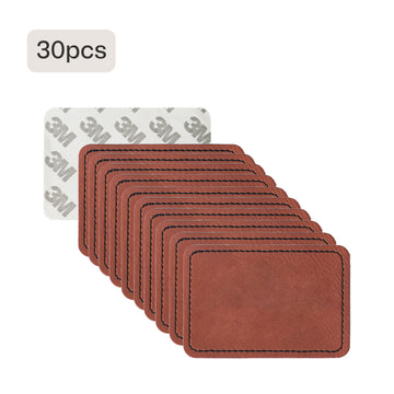 Etiquetas/Identificadores rectangulares de cuero sintético en blanco (30 unidades)