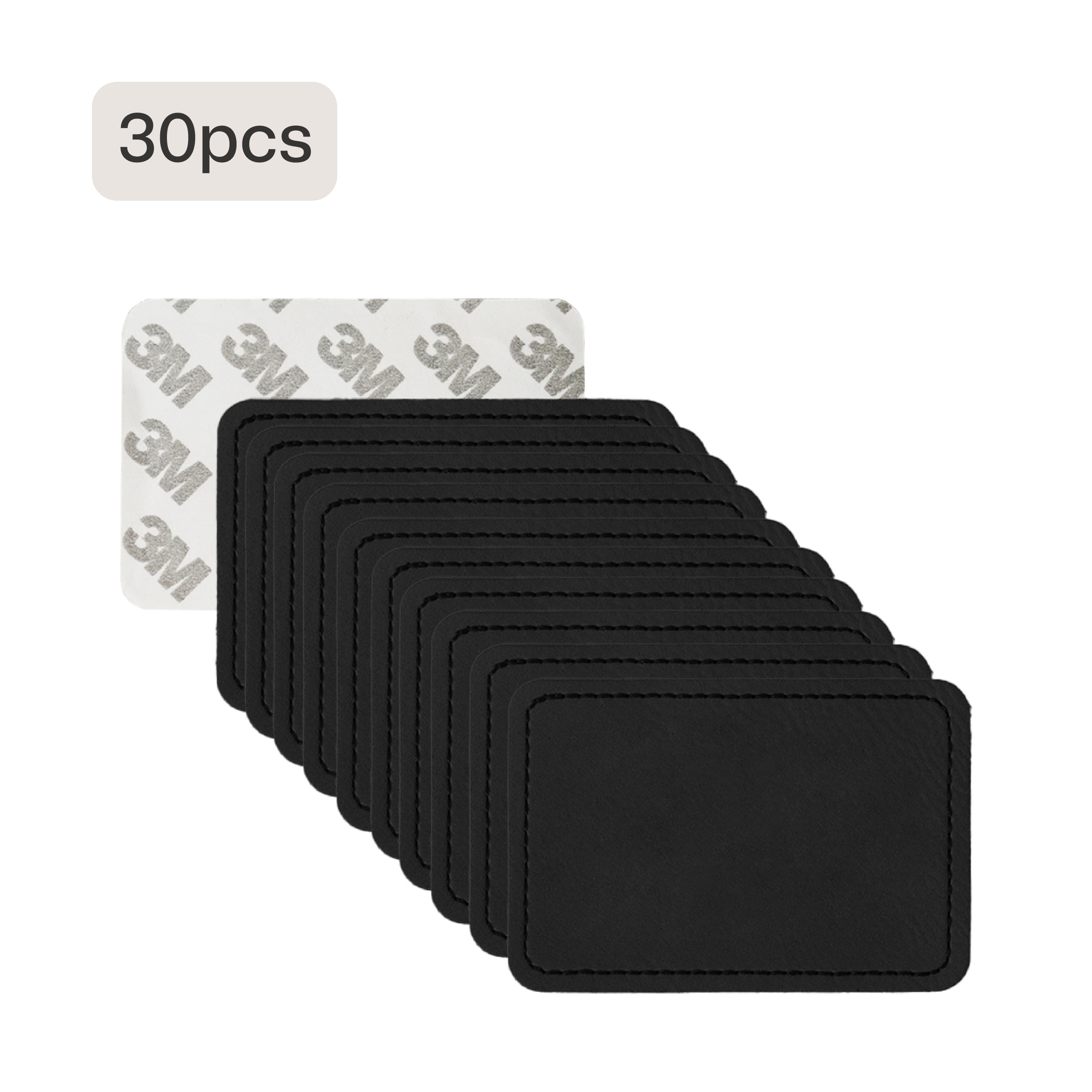 Blank Rectangular PU Leather Labels / Tags (30pcs)