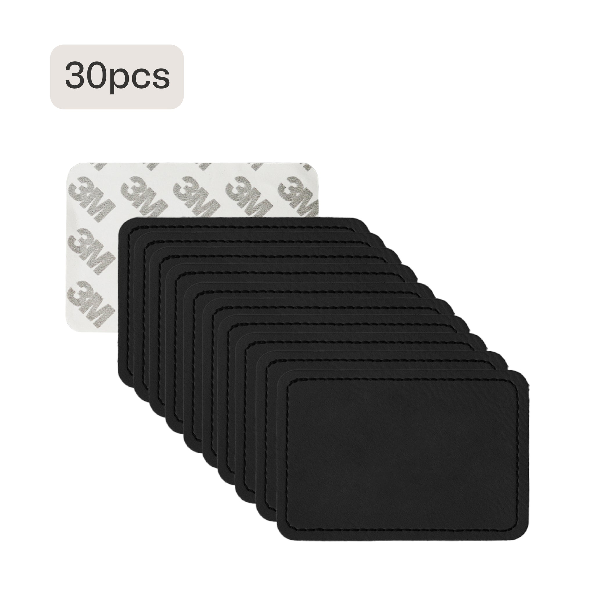 Blank Rectangular PU Leather Labels / Tags (30pcs)