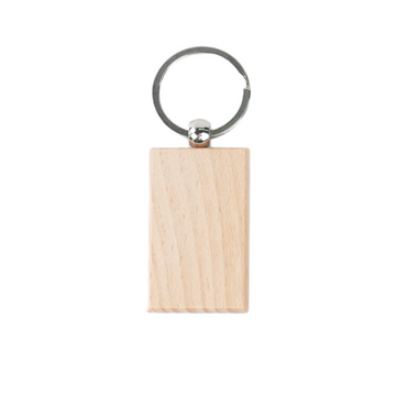 Llavero rectangular de madera en blanco (20 unidades / 40 unidades)