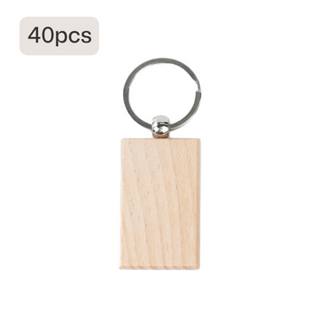 Llavero rectangular de madera en blanco (20 unidades / 40 unidades)