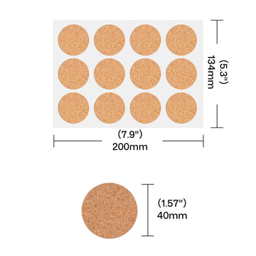 Round Corkwood Label Stickers (120pcs)