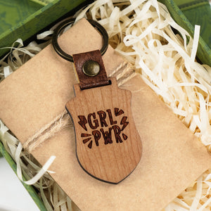 Blank Shield-shaped Wooden Keychains (10pcs / 20pcs)
