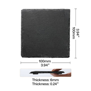 Posavasos Cuadrados de Pizarra Negra (6 piezas / 24 piezas)
