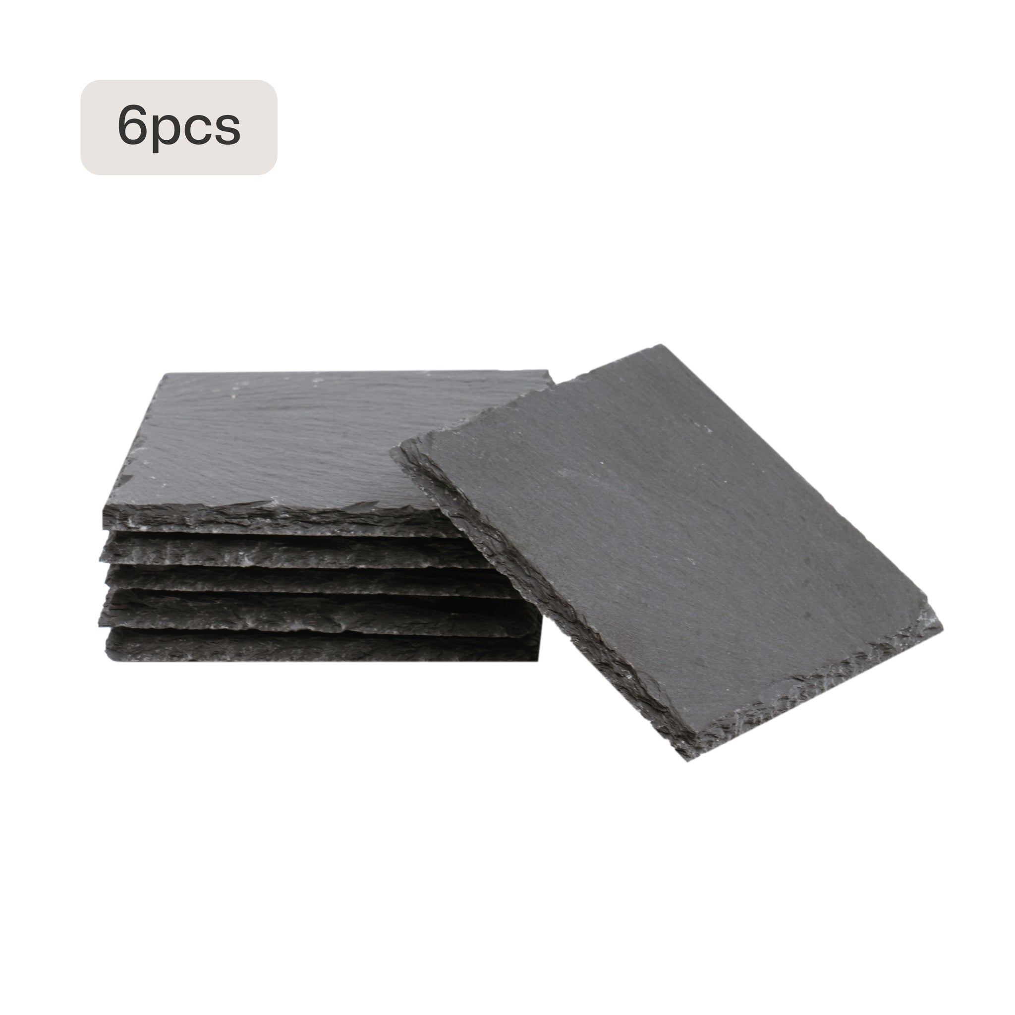 Stone Slate Coasters Square Black (6pcs / 24pcs)