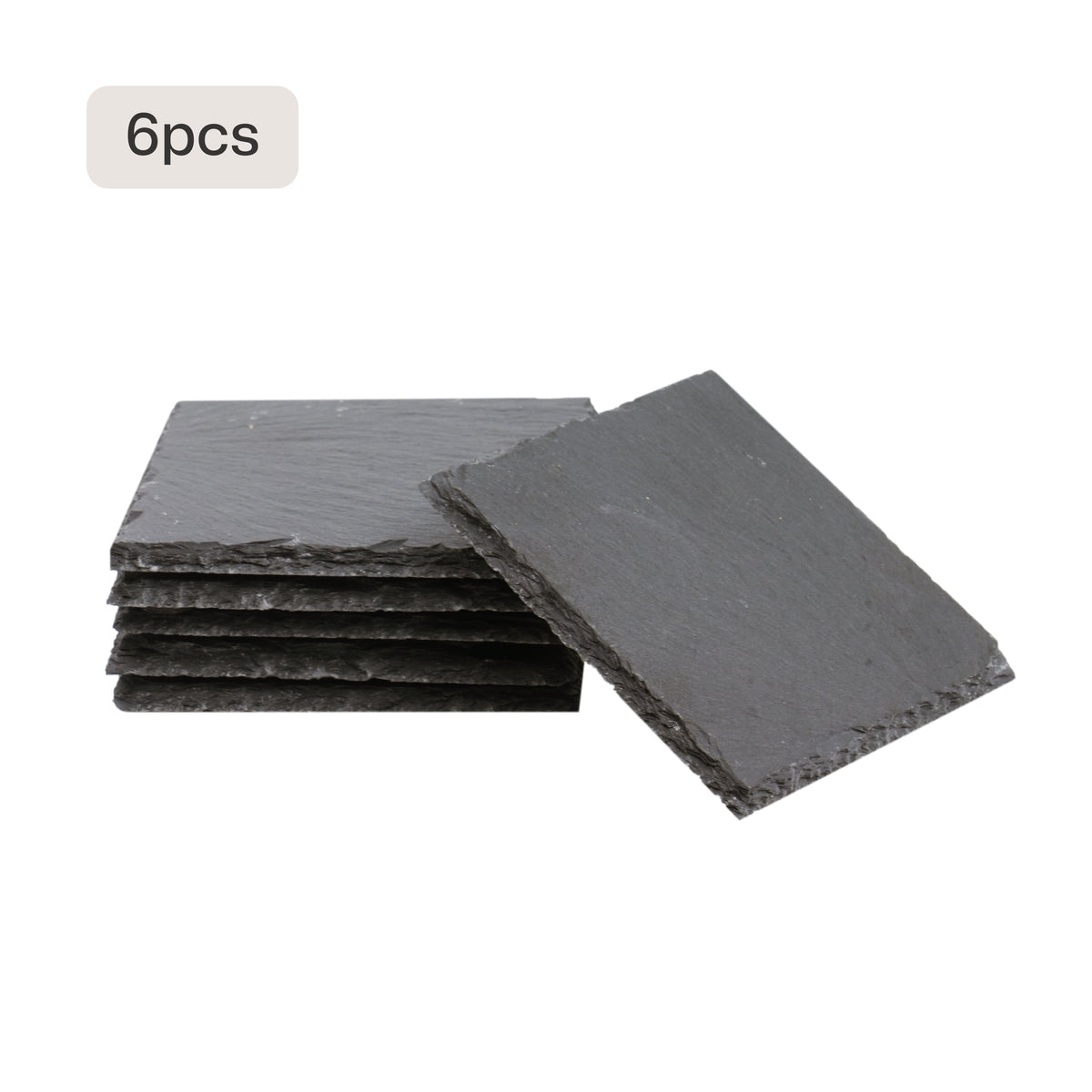 Posavasos Cuadrados de Pizarra Negra (6 piezas / 24 piezas)