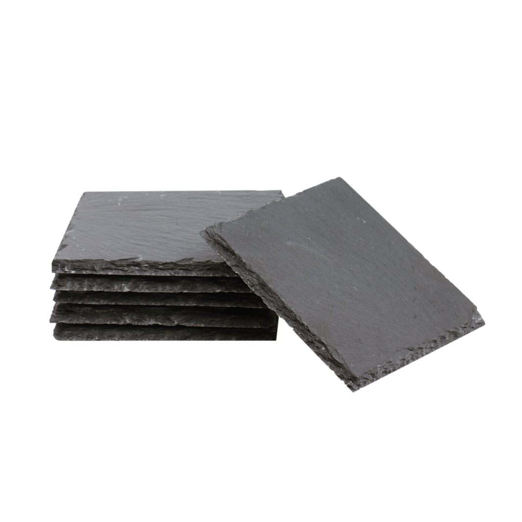 Posavasos Cuadrados de Pizarra Negra (6 piezas / 24 piezas)