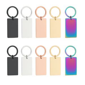 Stainless Steel Rectangular Keychain (10pcs)
