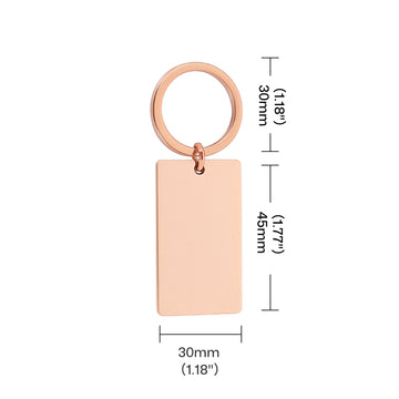 Stainless Steel Rectangular Keychain (10pcs)