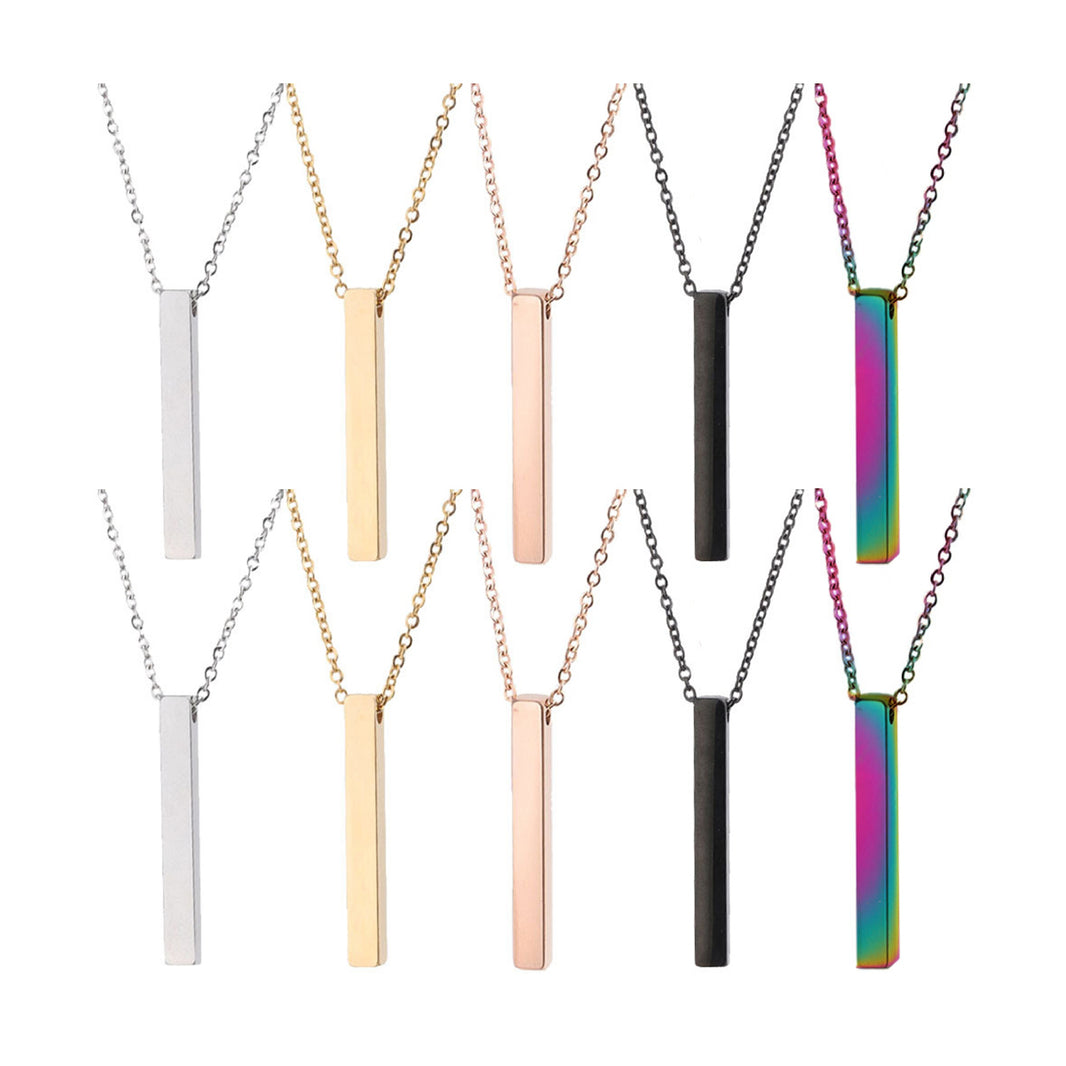 Stainless Steel Vertical Bar Necklace (10pcs)