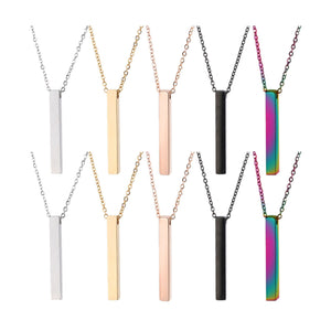 Stainless Steel Vertical Bar Necklace (10pcs)