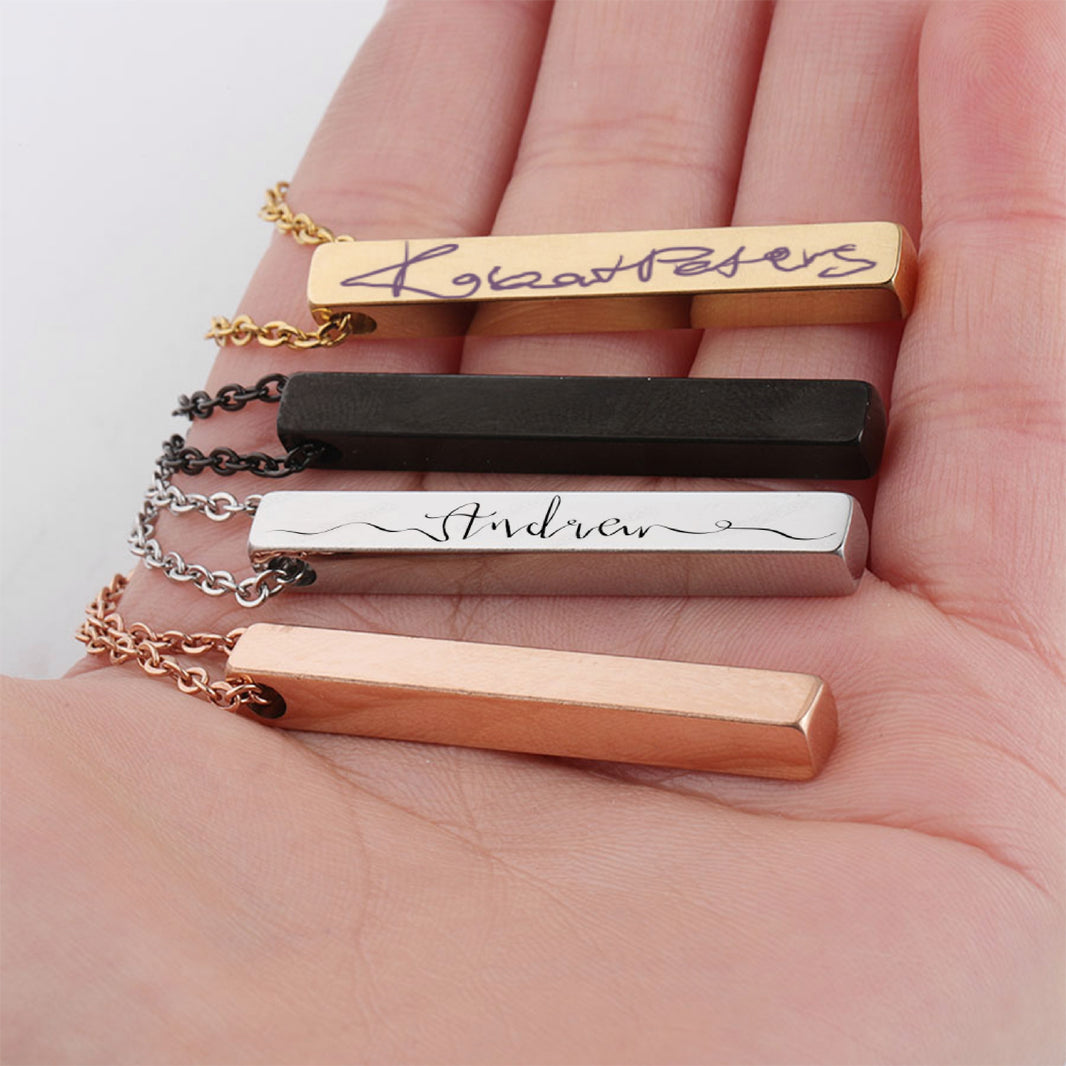 Stainless Steel Vertical Bar Necklace (10pcs)