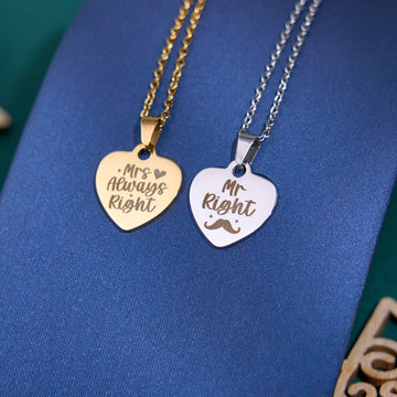 Stainless Steel Heart-Shaped Pendant Necklace (12pcs)