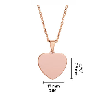 Stainless Steel Heart-Shaped Pendant Necklace (12pcs)