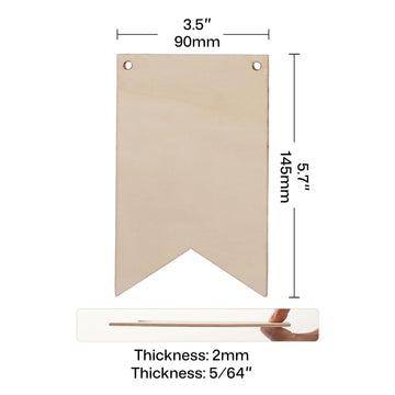 Blank Wood Pennant Signs (24pcs / 48pcs)
