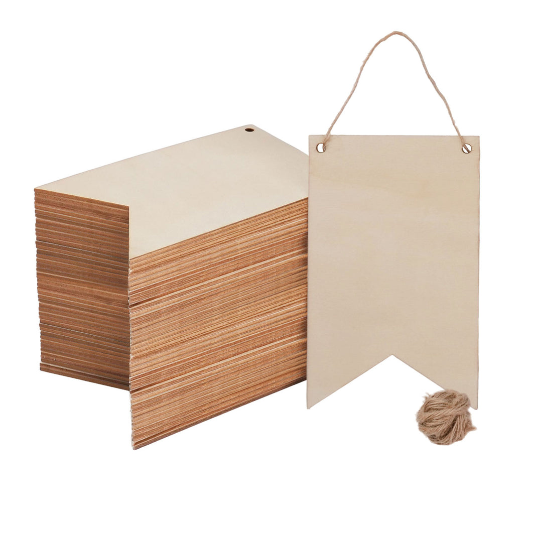 Banderines de Madera en Blanco (24 piezas / 48 piezas)